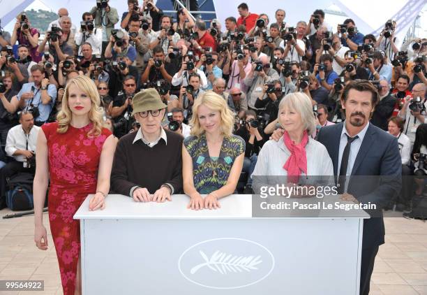 Actress Lucy Punch, director Woody Allen, actress Naomi Watts, actress Gemma Jones and actor Josh Brolin attend the "You Will Meet A Tall Dark...