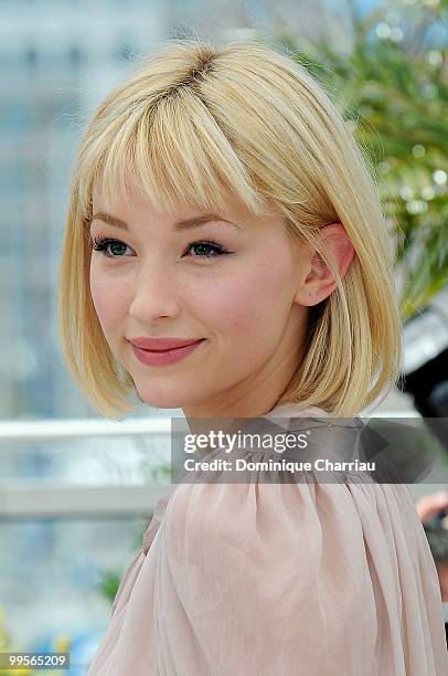 Actress Haley Bennett attends the 'Kaboom' Photo Call held at the Palais des Festivals during the 63rd Annual International Cannes Film Festival on...