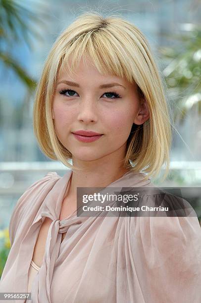 Actress Haley Bennett attends the 'Kaboom' Photo Call held at the Palais des Festivals during the 63rd Annual International Cannes Film Festival on...
