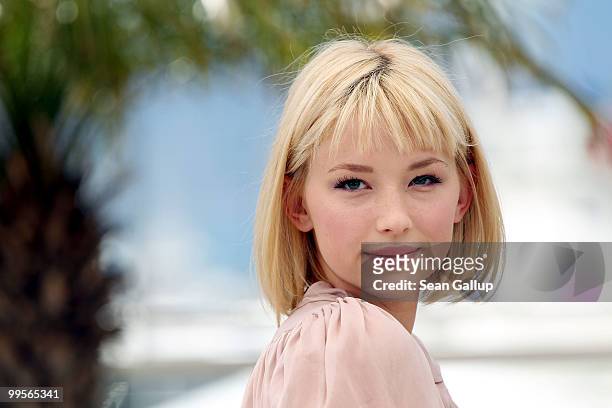 Actress Haley Bennett attends the "Kaboom" Photocall at the Palais des Festivals during the 63rd Annual Cannes Film Festival on May 15, 2010 in...