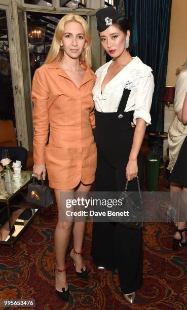 Sabine Getty and Betty Bachz attends a private dinner hosted by Delvaux and British Vogue to celebrate Delvaux's New Bond Street store at Mark's Club...