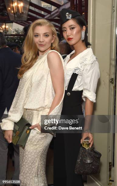 Natalie Dormer and Betty Bachz attend a private dinner hosted by Delvaux and British Vogue to celebrate Delvaux's New Bond Street store at Mark's...
