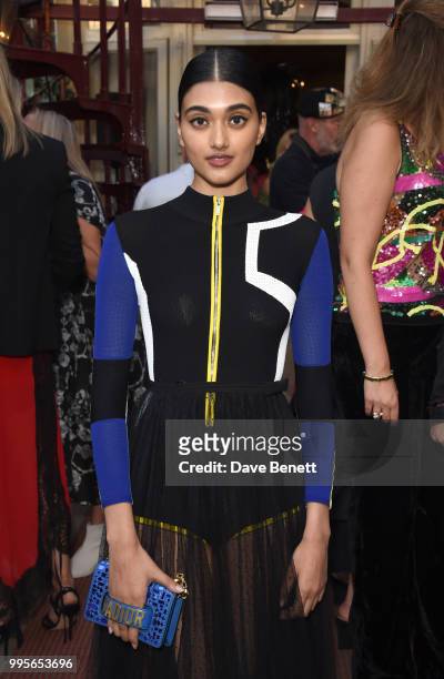 Neelam Gill attends a private dinner hosted by Delvaux and British Vogue to celebrate Delvaux's New Bond Street store at Mark's Club on July 10, 2018...