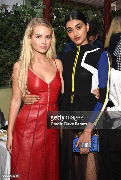 Lottie Moss and Neelam Gill attend a private dinner hosted by Delvaux and British Vogue to celebrate Delvaux's New Bond Street store at Mark's Club...