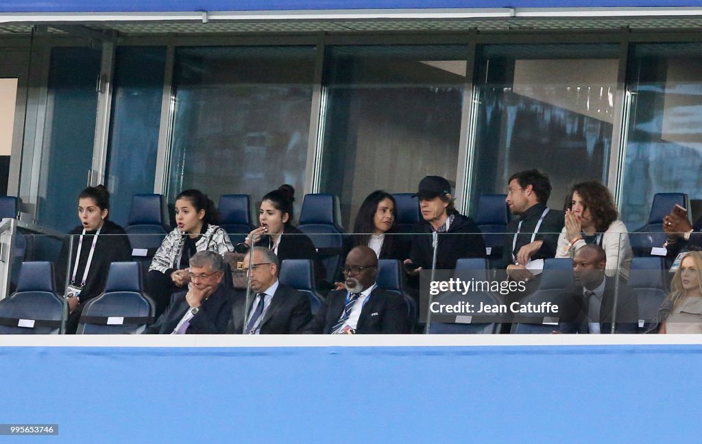 Celebrities Attend France v Belgium At 2018 World Cup