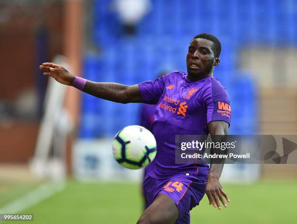 Sheyi Ojo of Liverpool during the pre-season friendly match between Tranmere Rovers and Liverpool at Prenton Park on July 10, 2018 in Birkenhead,...