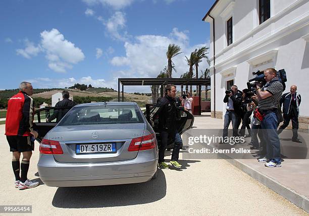 Assistant coach Hans Dieter Flick arrives for a press conference at Verdura Golf and Spa Resort where the Geman National Football Team stays for...