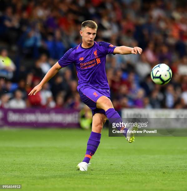 Ben Woodburn of Liverpool during the pre-season friendly match between Tranmere Rovers and Liverpool at Prenton Park on July 10, 2018 in Birkenhead,...