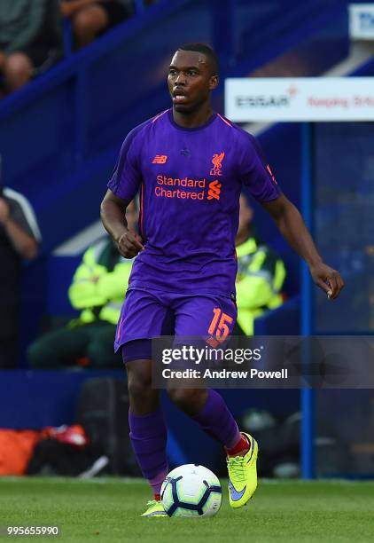 Daniel Sturridge of Liverpool during the pre-season friendly match between Tranmere Rovers and Liverpool at Prenton Park on July 10, 2018 in...