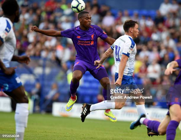 Daniel Sturridge of Liverpool during the pre-season friendly match between Tranmere Rovers and Liverpool at Prenton Park on July 10, 2018 in...
