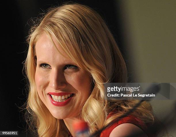 Actress Lucy Punch attends the "You Will Meet A Tall Dark Stranger" press conference at the Palais des Festivals during the 63rd Annual Cannes Film...