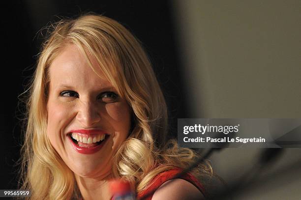 Actress Lucy Punch attends the "You Will Meet A Tall Dark Stranger" press conference at the Palais des Festivals during the 63rd Annual Cannes Film...