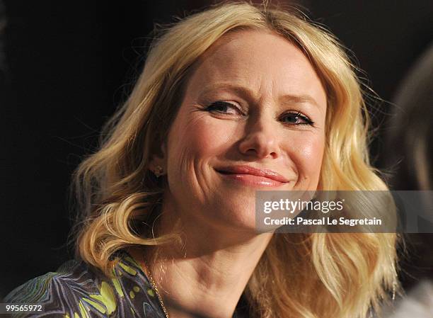 Actress Naomi Watts attends the "You Will Meet A Tall Dark Stranger" press conference at the Palais des Festivals during the 63rd Annual Cannes Film...