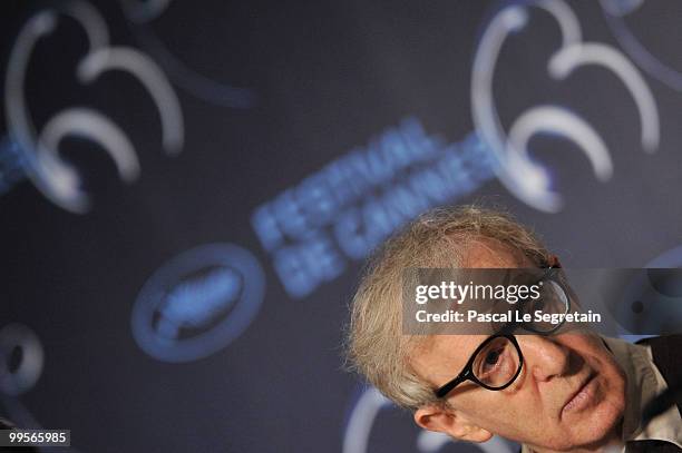 Director Woody Allen attends the "You Will Meet A Tall Dark Stranger" press conference at the Palais des Festivals during the 63rd Annual Cannes Film...