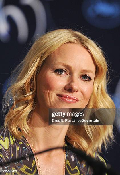 Actress Naomi Watts attends the "You Will Meet A Tall Dark Stranger" press conference at the Palais des Festivals during the 63rd Annual Cannes Film...