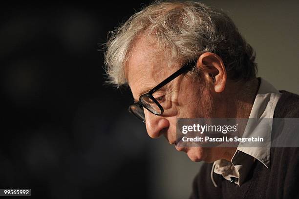 Director Woody Allen attends the "You Will Meet A Tall Dark Stranger" press conference at the Palais des Festivals during the 63rd Annual Cannes Film...