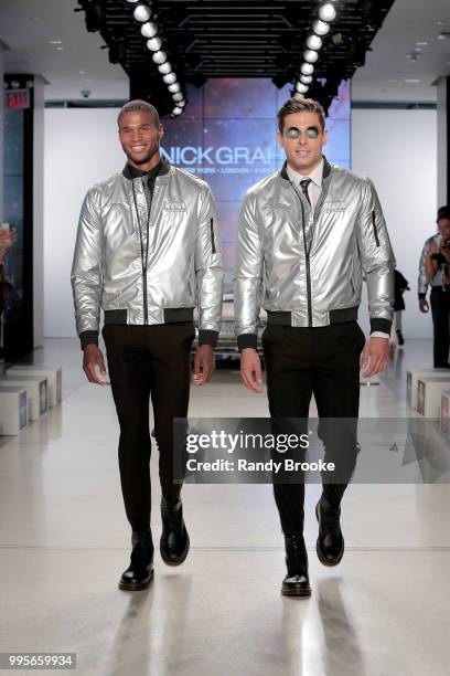 Models walk the runway at Nick Graham SS19 at Cadillac House on July 10, 2018 in New York City.