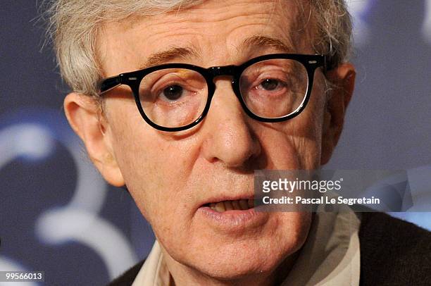 Director Woody Allen attends the "You Will Meet A Tall Dark Stranger" press conference at the Palais des Festivals during the 63rd Annual Cannes Film...
