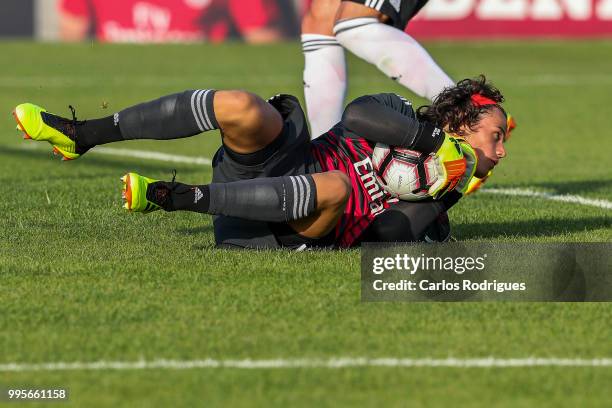 Benfica goalkeeper Mile Svilar from Belgium during the Benfica v FK Napredak - Pre-Season Friendly match at Estadio do Bonfim on July 10, 2018 in...