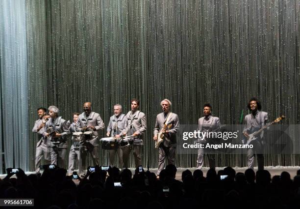 David Byrne performs in concert at Las Noches del Botanico 2018 festival on July 10, 2018 in Madrid, Spain.