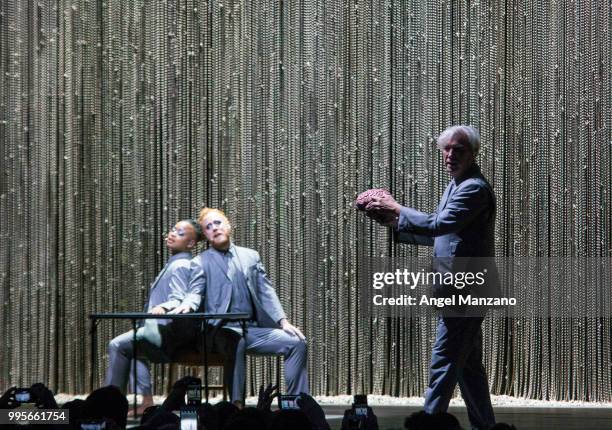 David Byrne performs in concert at Las Noches del Botanico 2018 festival on July 10, 2018 in Madrid, Spain.