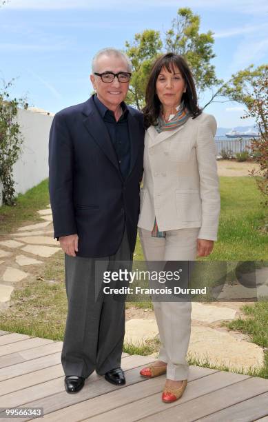 Director Martin Scorsese and Producer Olivia Harrison attend a photocall at the Antibes during the 63rd Annual Cannes Film Festival on May 15, 2010...