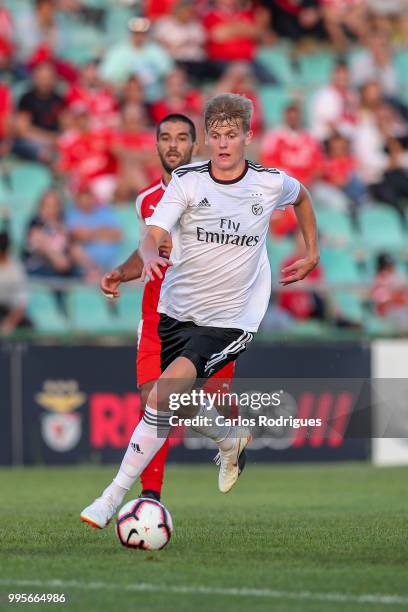 Benfica midfielder Keaton Parks from United States of America during the Benfica v FK Napredak - Pre-Season Friendly match at Estadio do Bonfim on...