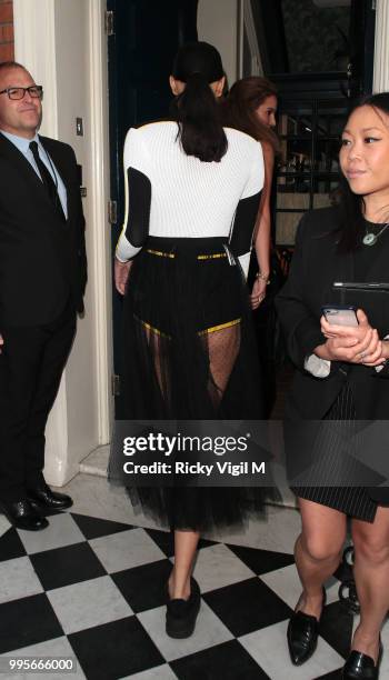 Neelam Gill seen attending Delvaux x Vogue - private dinner at Mark's Club on July 10, 2018 in London, England.