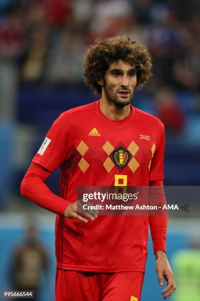 Marouane Fellaini of Belgium during the 2018 FIFA World Cup Russia Semi Final match between Belgium and France at Saint Petersburg Stadium on July...