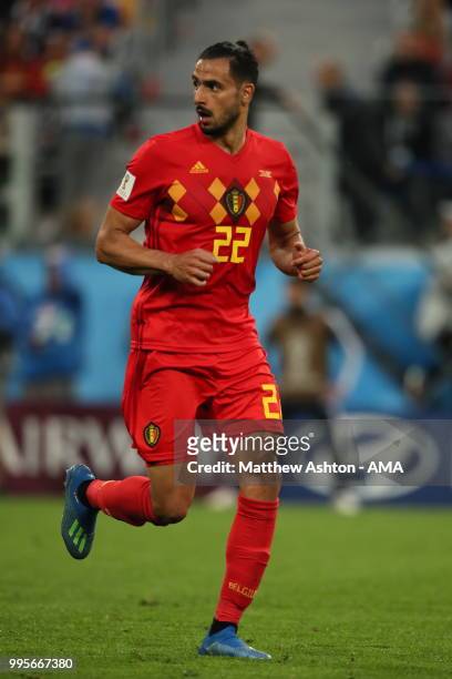 Nacer Chadli of Belgium during the 2018 FIFA World Cup Russia Semi Final match between Belgium and France at Saint Petersburg Stadium on July 10,...