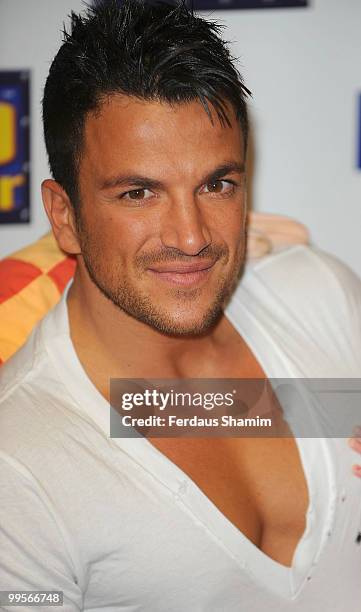 Peter Andre attends the UK film premiere of 'Bob The Builder: The Legend Of The Golden Hammer' at Vue Leicester Square on May 15, 2010 in London,...