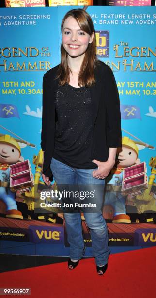 Kate Ford attends the UK film premiere of 'Bob The Builder: The Legend Of The Golden Hammer' at Vue Leicester Square on May 15, 2010 in London,...