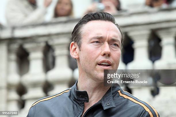 Kevin Durand performs unplugged in Piazza di Spagna on May 15, 2010 in Rome, Italy.