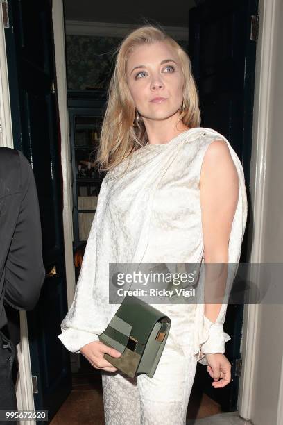 Natalie Dormer seen attending Delvaux x Vogue - private dinner at Mark's Club on July 10, 2018 in London, England.