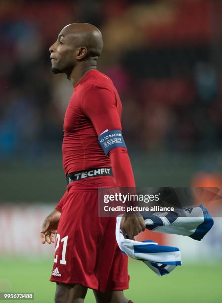 Ostersunds Fouad Bachirou gets off the field after the Europa League match between Ostersunds FK and Hertha BSC at the Jaemtkraft Arena in Ostersund,...