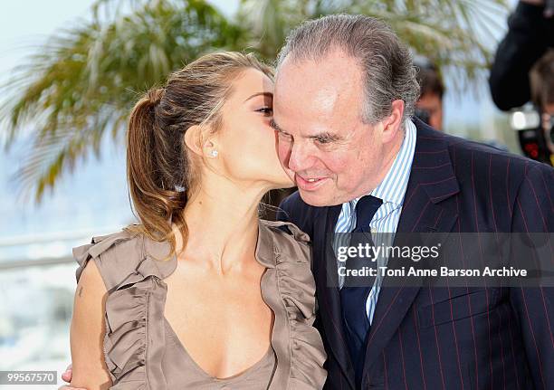 Actress Elsa Patakay and French Minister of Culture Frederic Mitterand attend the Homage to Spanish Cinema Photo Call held at the Palais des...