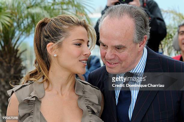 Actress Elsa Patakay and French Minister of Culture Frederic Mitterand attend the Homage to Spanish Cinema Photo Call held at the Palais des...