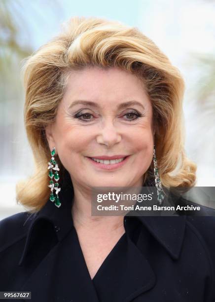 Actress Catherine Deneuve attends the Homage to Spanish Cinema Photo Call held at the Palais des Festivals during the 63rd Annual International...