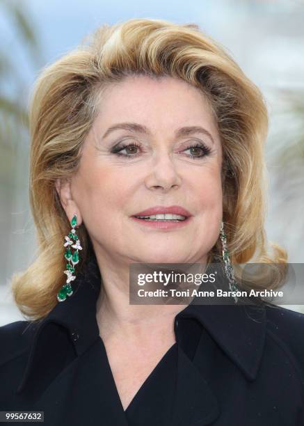 Actress Catherine Deneuve attends the Homage to Spanish Cinema Photo Call held at the Palais des Festivals during the 63rd Annual International...