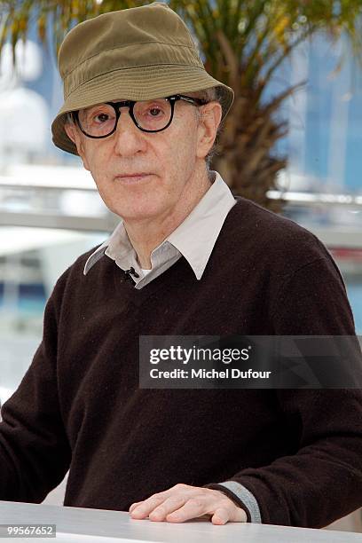 Woody Allen attends the 'You Will Meet A Tall Dark Stranger' Photocall at the Palais des Festivals during the 63rd Annual Cannes Film Festival on May...