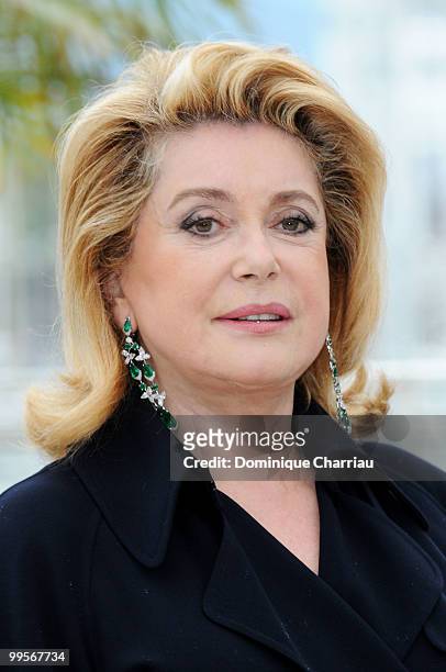 Actress Catherine Deneuve attends the Homage to Spanish Cinema Photo Call held at the Palais des Festivals during the 63rd Annual International...