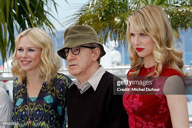 Naomi Watts, Woody Allen and Lucy Punch attend the 'You Will Meet A Tall Dark Stranger' Photocall at the Palais des Festivals during the 63rd Annual...