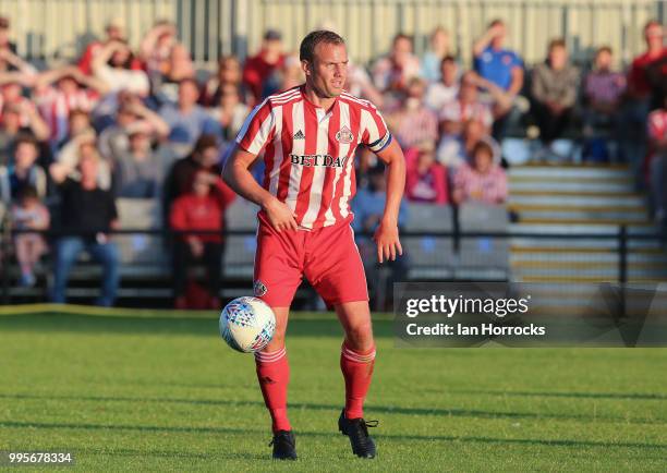 Lee Cattermole of Sunderland during a pre-season friendly game between Darlington FC and Sunderland AFC at Blackwell Meadows on July 10, 2018 in...