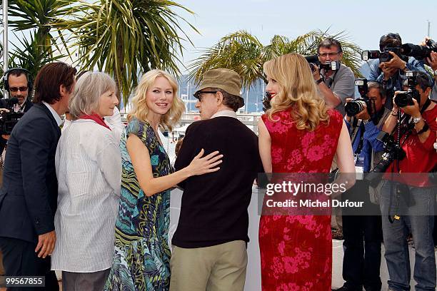 Josh Brolin, Gemma Jones, Naomi Watts, Woody Allen and Lucy Punch attend the 'You Will Meet A Tall Dark Stranger' Photocall at the Palais des...