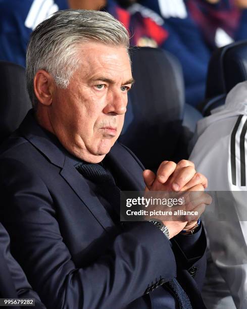 Bayern Munich's coach Carlo Ancelotti, photographed at the Parc des Princes stadium in Paris, france, 27 September 2017. Photo: Peter Kneffel/dpa