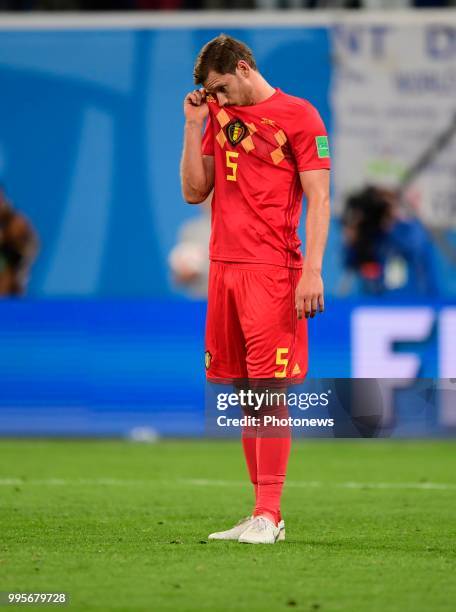 Jan Vertonghen defender of Belgium during the FIFA 2018 World Cup Russia Semi-Final match between France and Belgium at the Saint Petersburg Stadium...