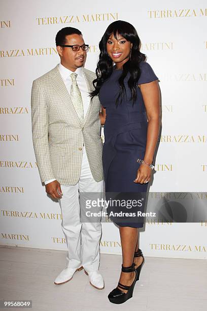 Actors Terrence Howard and Jennifer Hudson during the Jennifer Hudson Film Announcement at the Martini Terrace during the 63rd Annual Cannes Film...