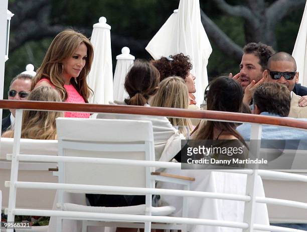 Jennifer Lopez is seen at Edon Rock talking to friends during 63rd Cannes Film Festival on May 15, 2010 in Cannes, France.