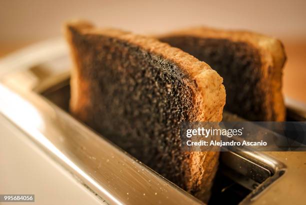 burned bread (bad mornigs deserve a second chance) - a second chance stock pictures, royalty-free photos & images