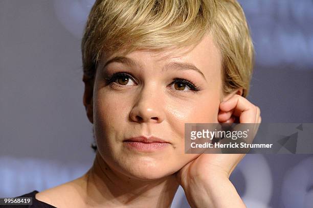 Actress Carey Mulligan attends the 'Wall Street: Money Never Sleeps' press conference at the Palais des Festivals during the 63rd Annual Cannes Film...